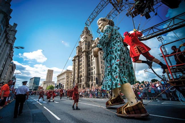 Grandmother takes to the streets during "Memories of 1914" in Liverpool
