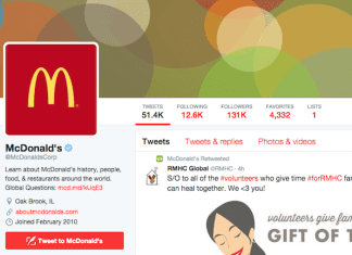 McDonald's Twitter page
