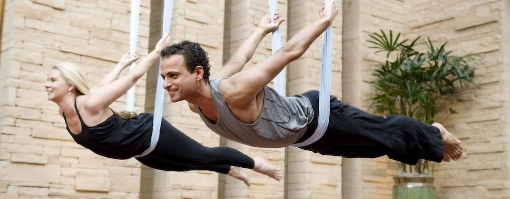 Aerial yoga at Fairmont Scottsdale Princess