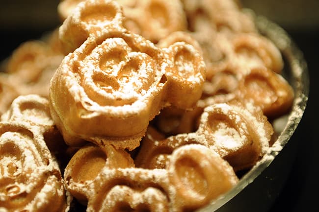 Mickey-shaped pancakes add a little magic to an ordinary breakfast offering.