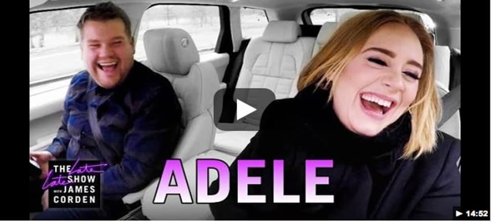 Adele, meetings, James Corden