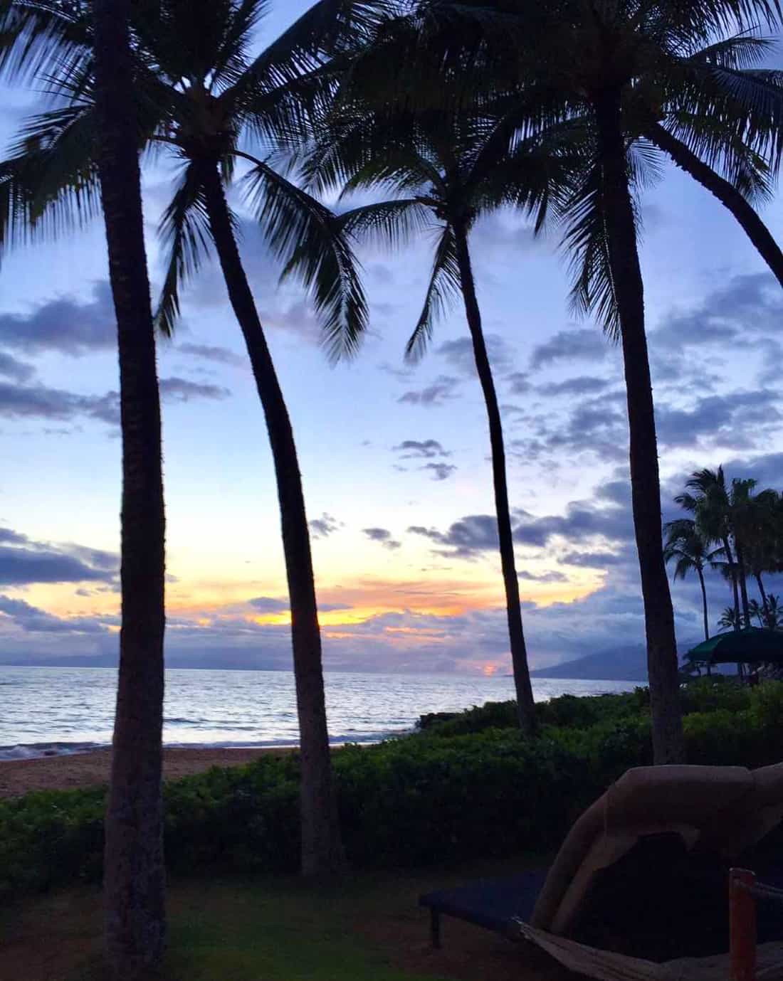 Maui beach at sunset