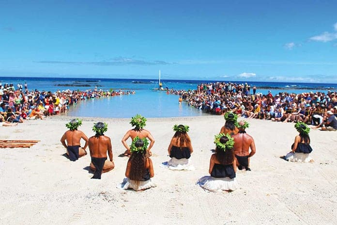 Cultural performance for Turtle Independence Day at Mauna Lani Resort