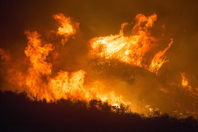 Fire spreads across California. 