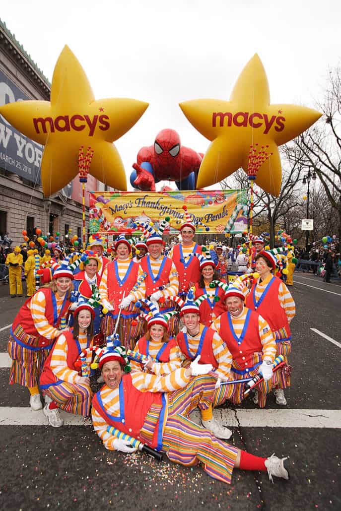 Clowns galore at Macy's Thanksgiving Parade.