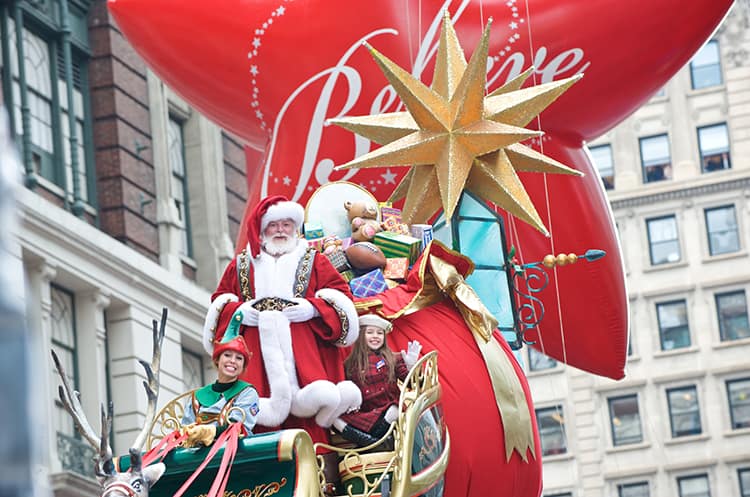 Santa closes Macy's Thanksgiving Parade. 