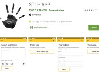 human trafficking app