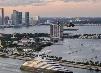 The new Scenic Eclipse ll sails out of Miami.
