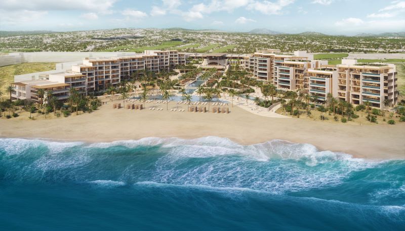 Rendering of the Conrad Los Cabos, aerial view.
