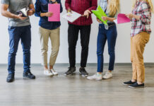 gen z students with notebooks