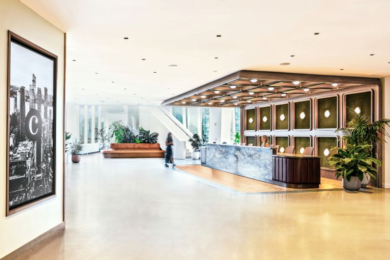 Convene 30 Hudson Yards welcome desk; photos by Isaiah Gill.