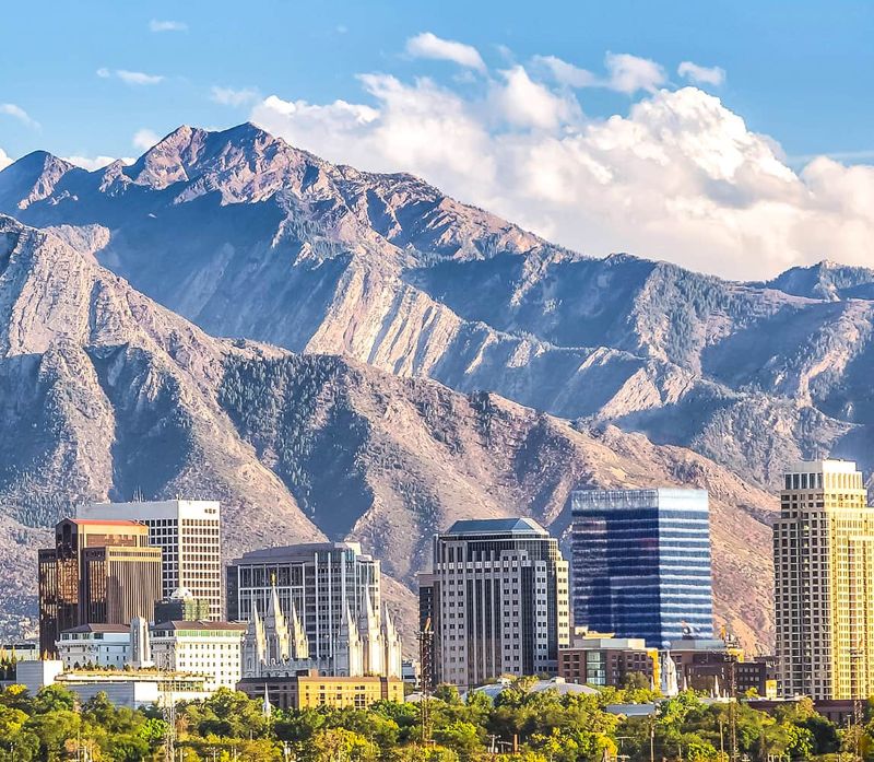 The Wasatch Mountains frame Salt Lake City. Photo by visit Utah.
