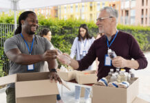 New Way Meetings Can Do Some Good people volunteering at a food bank