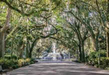 Forsyth Park, the lush center of Savannah’s Historic District. (photo credit- Visit Savannah)