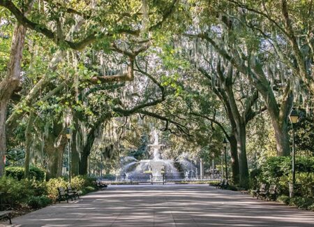 Forsyth Park, the lush center of Savannah’s Historic District. (photo credit- Visit Savannah)