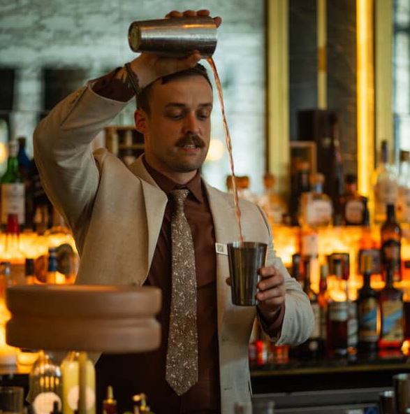 Fairmont Chateau Lake Louise Beverage Director Gavin Miller mixing it up.