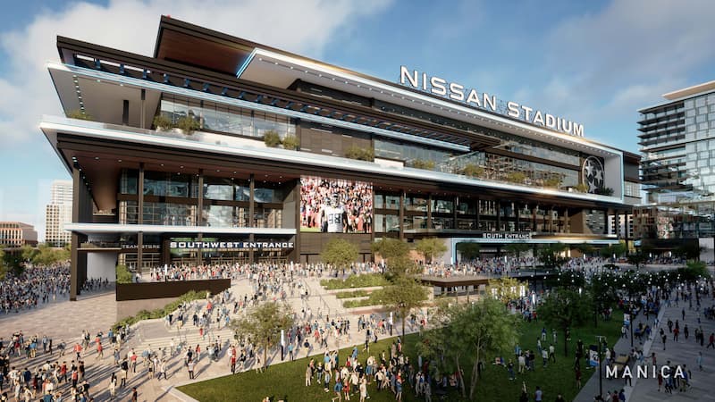 The new Nissan Stadium in Nashville.