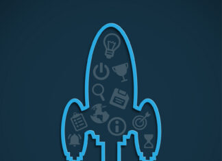 Exclusive: Meetings, the Unsung Growth Accelerator outline of rocket ship filled with business symbols